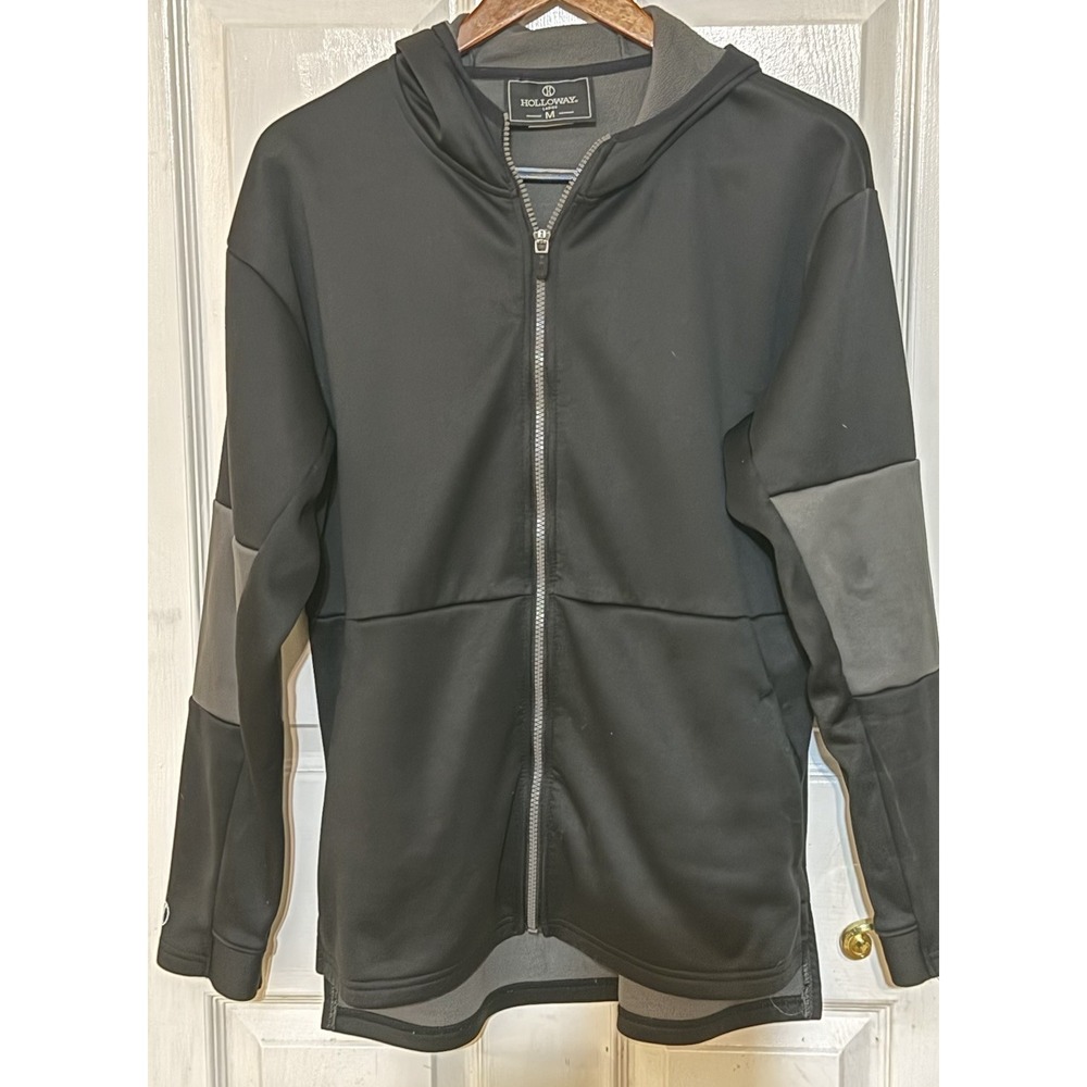 Holloway SeriesX Hooded Full Zip‎ Jacket Men's Medium Black Gray